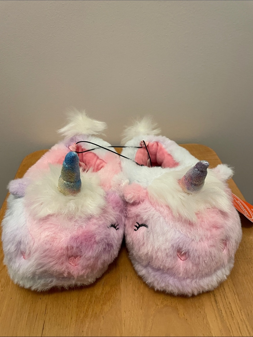 wonder nation Pastel Pink & Blue Unicorn Plush Slippers